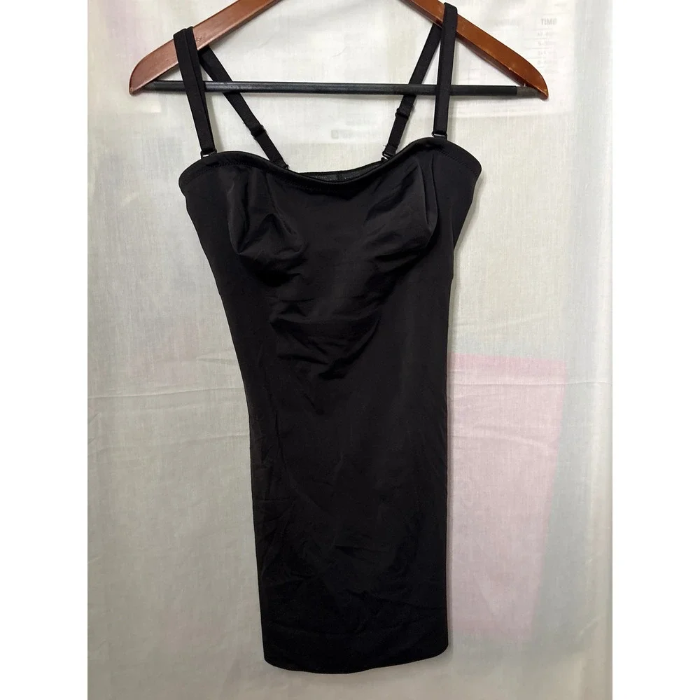 Ruby Ribbon Black Shapewear Full Slip Adjustable Straps Size 36 Compression